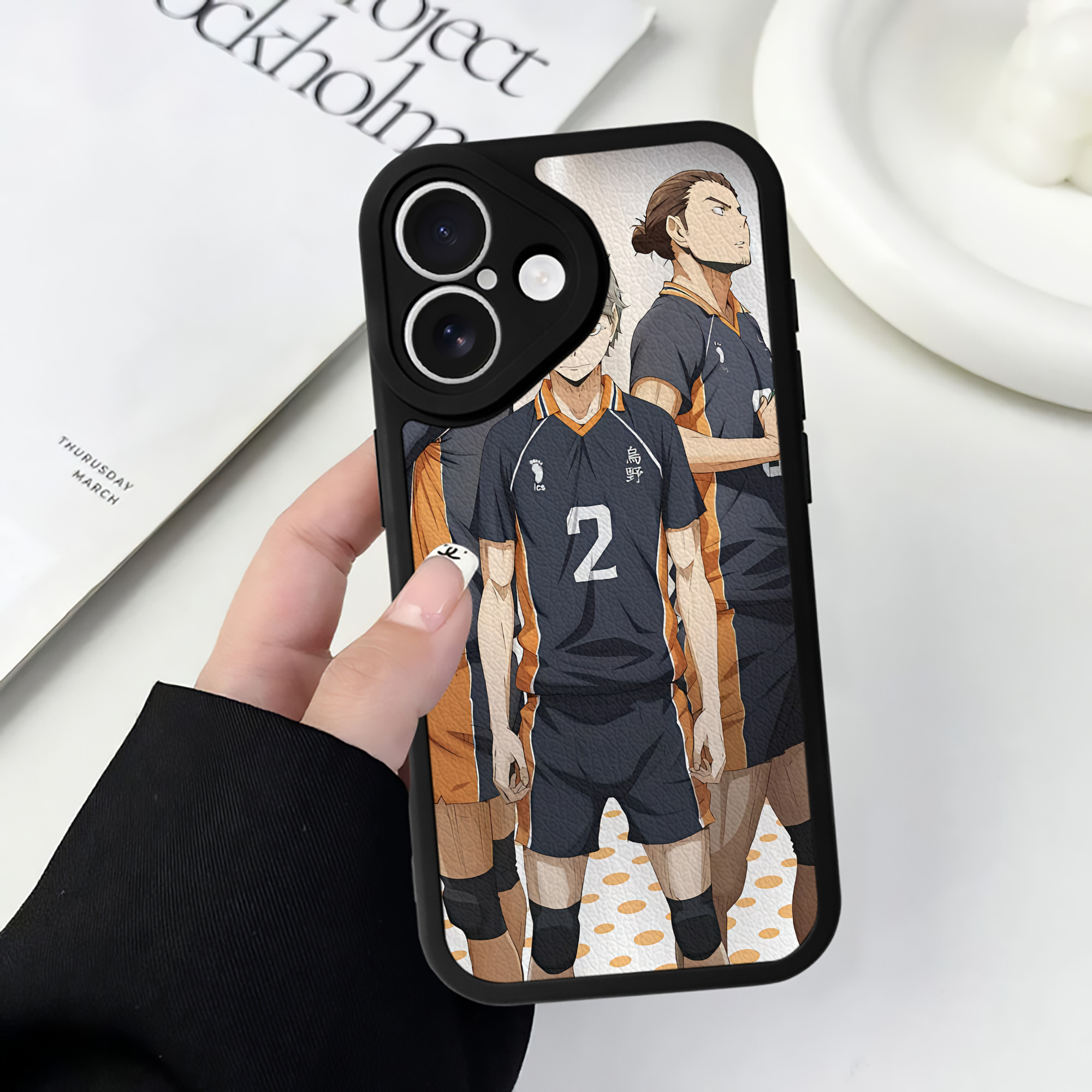 （画像用） ハイキュー!! Haikyu!! 【iPhone 16シリーズ対応】シリコンスマホケース（レザー調） 材質：シリコン